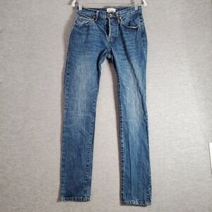 Taylor Stitch Men Jeans 28x33 Blue Denim Slim Button Fly Pockets